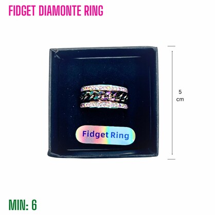 TO-FIDGETRING7  - Fidget  Diamonte Rings