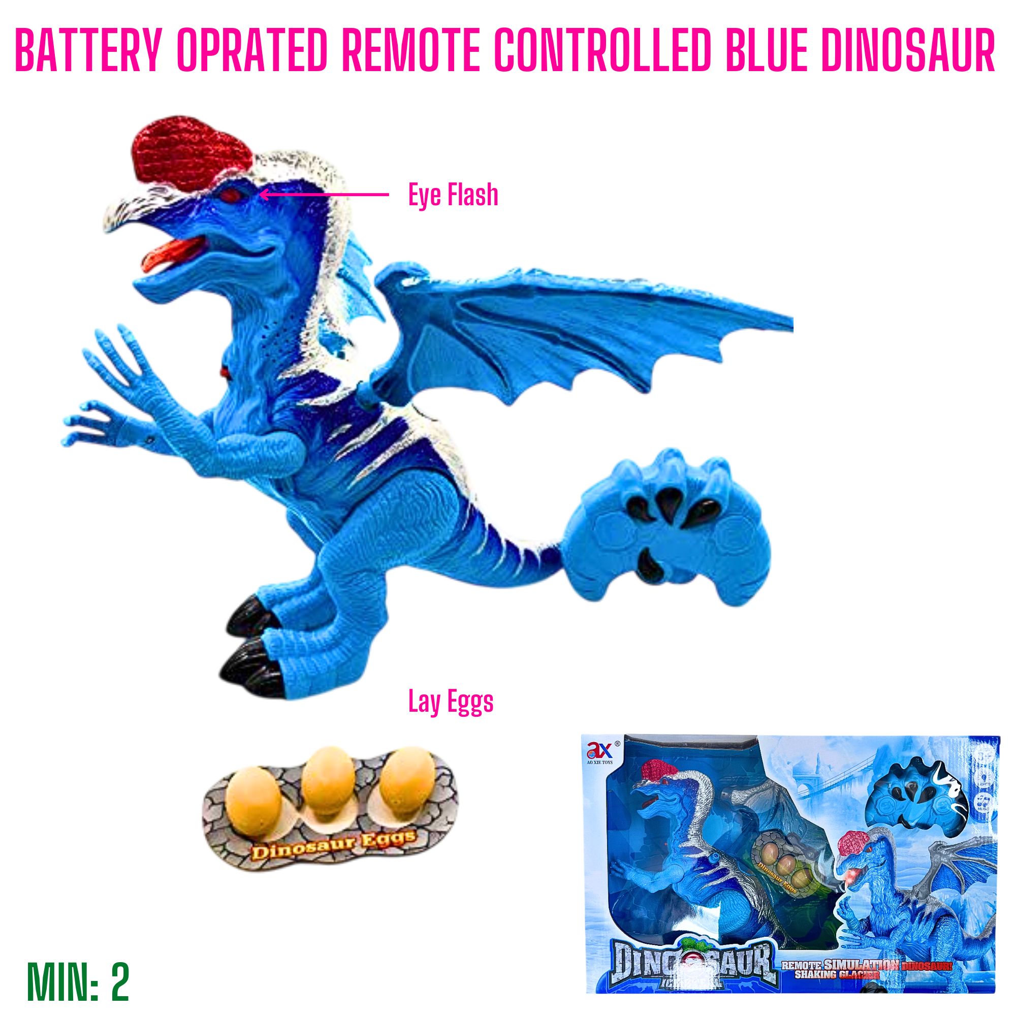 RC-840 - REMOTE CONTROLLED BLUE DINOSAUR
