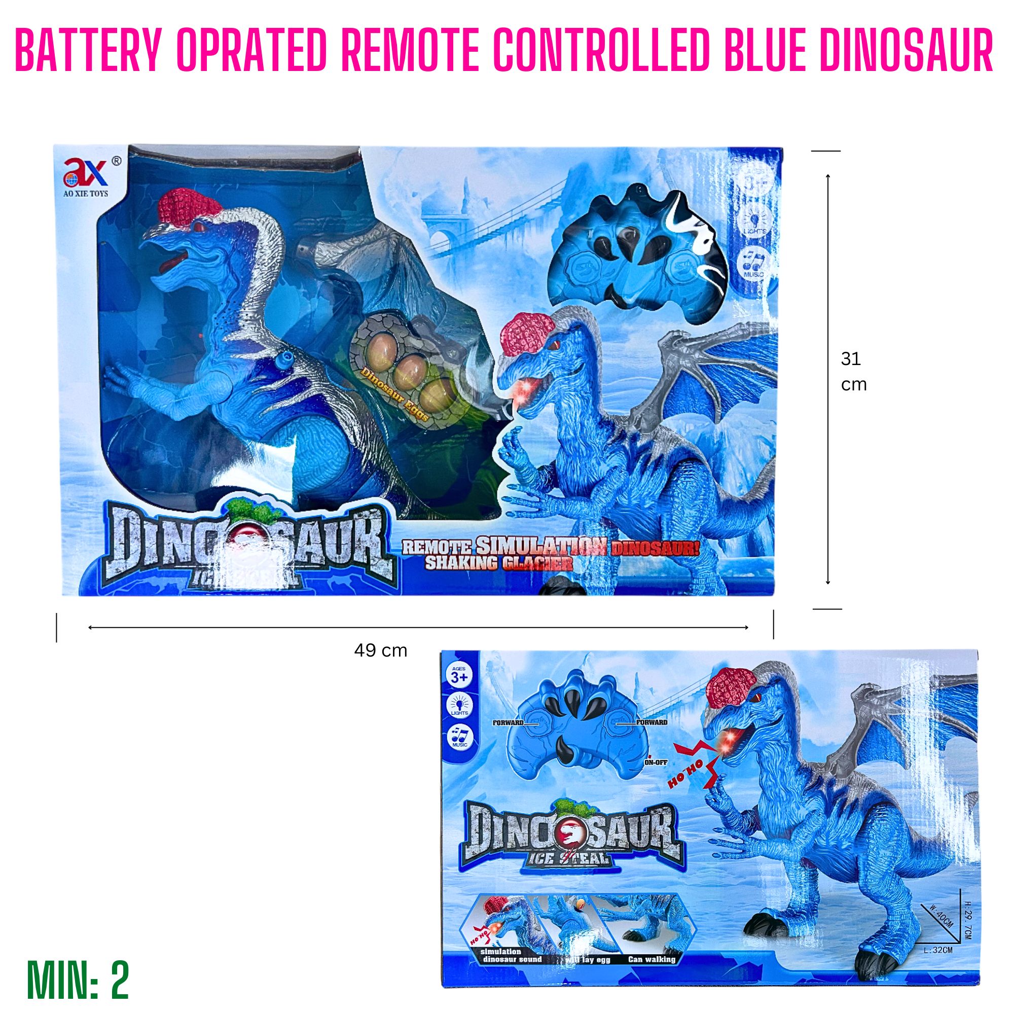 RC-840 - REMOTE CONTROLLED BLUE DINOSAUR