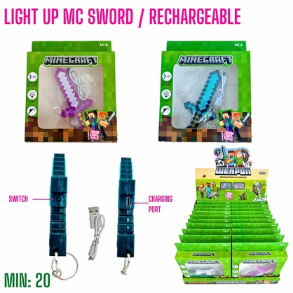 TO-MCSWORD - Rechargeable Light Up MC Sword with USB Charger