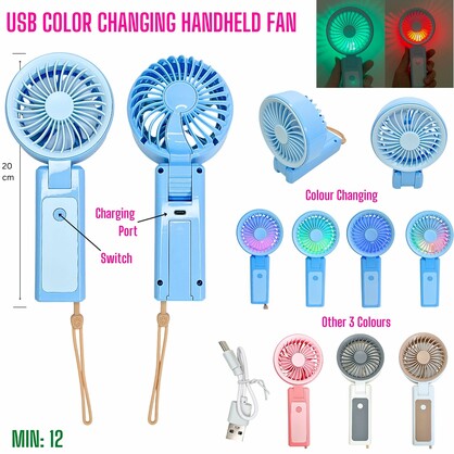 MI-USBFAN3 -  USB Handheld Portable Fan with Light