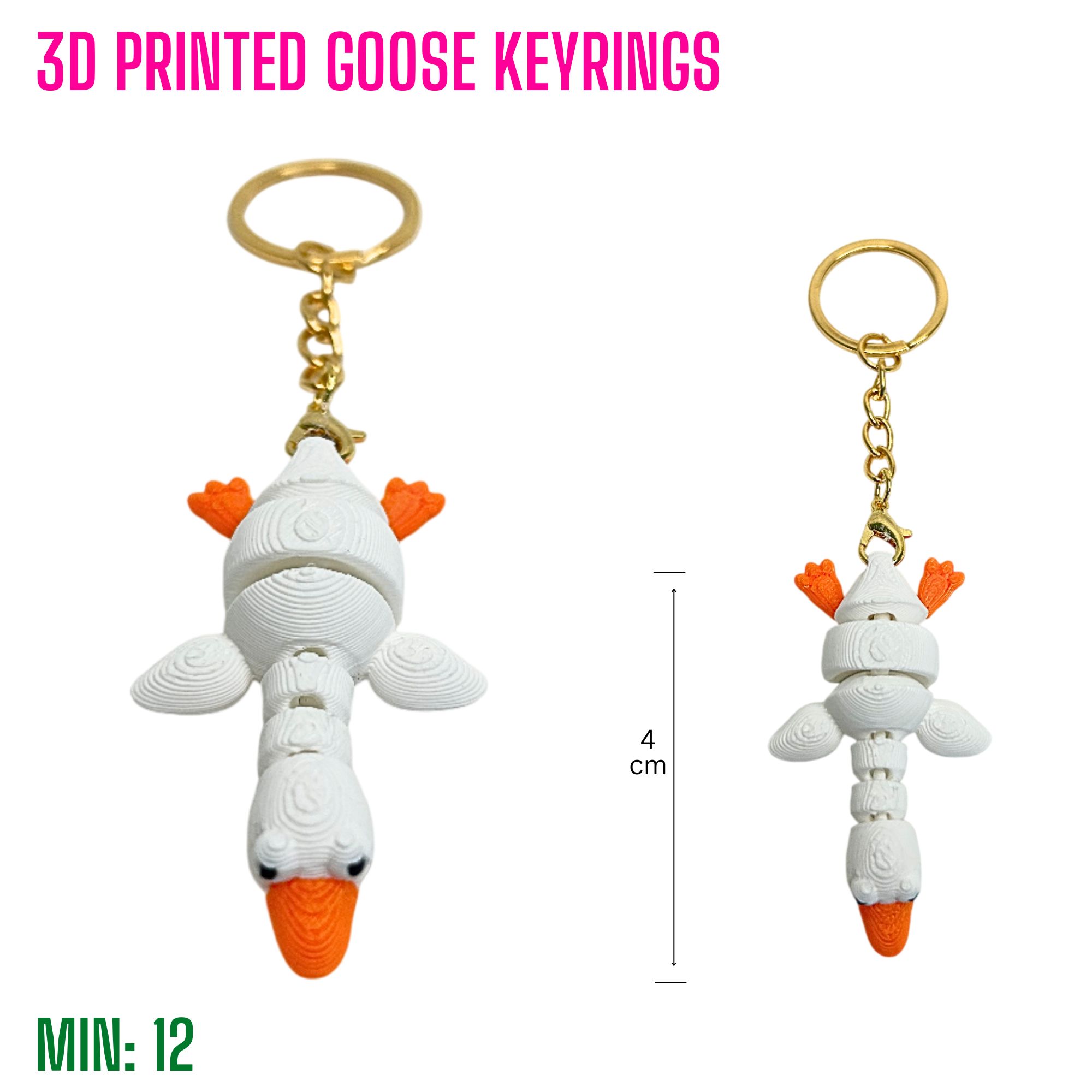 TO-3DKEYRING6  - 3D Printed Goose Keyrings
