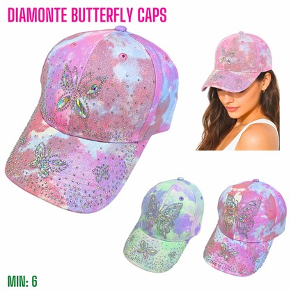 MI-DIAMONTECAP1 - Diamonte Butterfly Caps