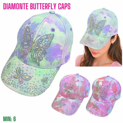 MI-DIAMONTECAP1 - Diamonte Butterfly Caps
