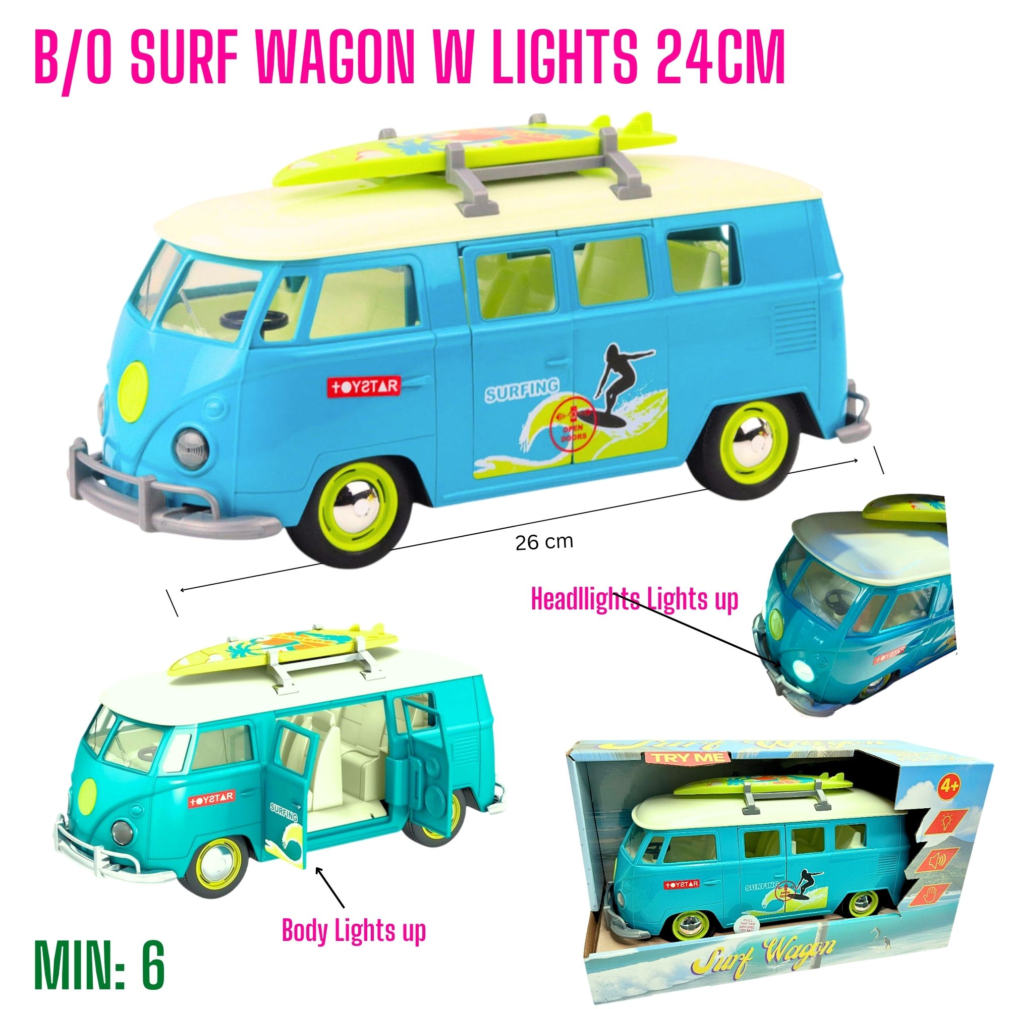 TO-SURFWAGON - Battery Operated Surf wagon with Lights 24cm