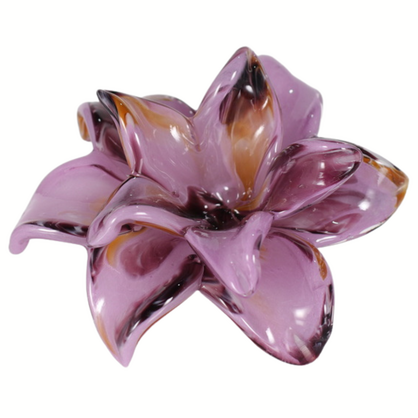 Glass Everlasting Double Flower - Dusty Rose, Wine & Aubergine