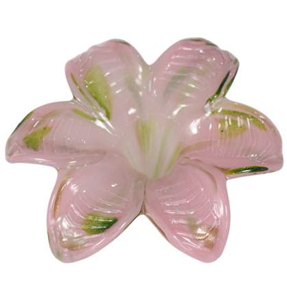 Glass Everlasting Single Flower - Soft Pink & Green