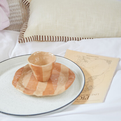 Blanket Stitch White Quilt Cover Set