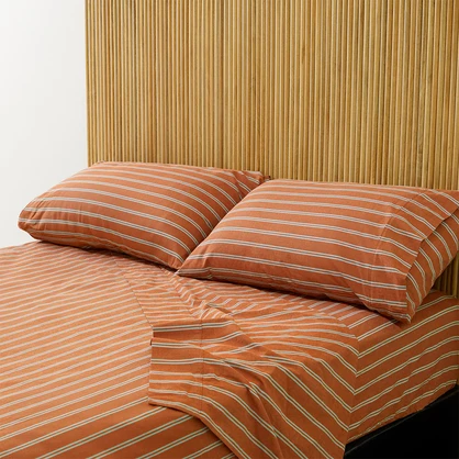 Pin Stripe Rust Sheet Set