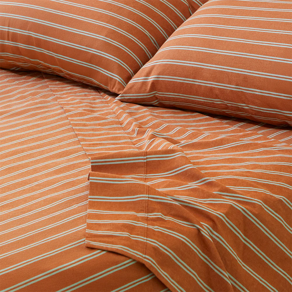 Pin Stripe Rust Sheet Set