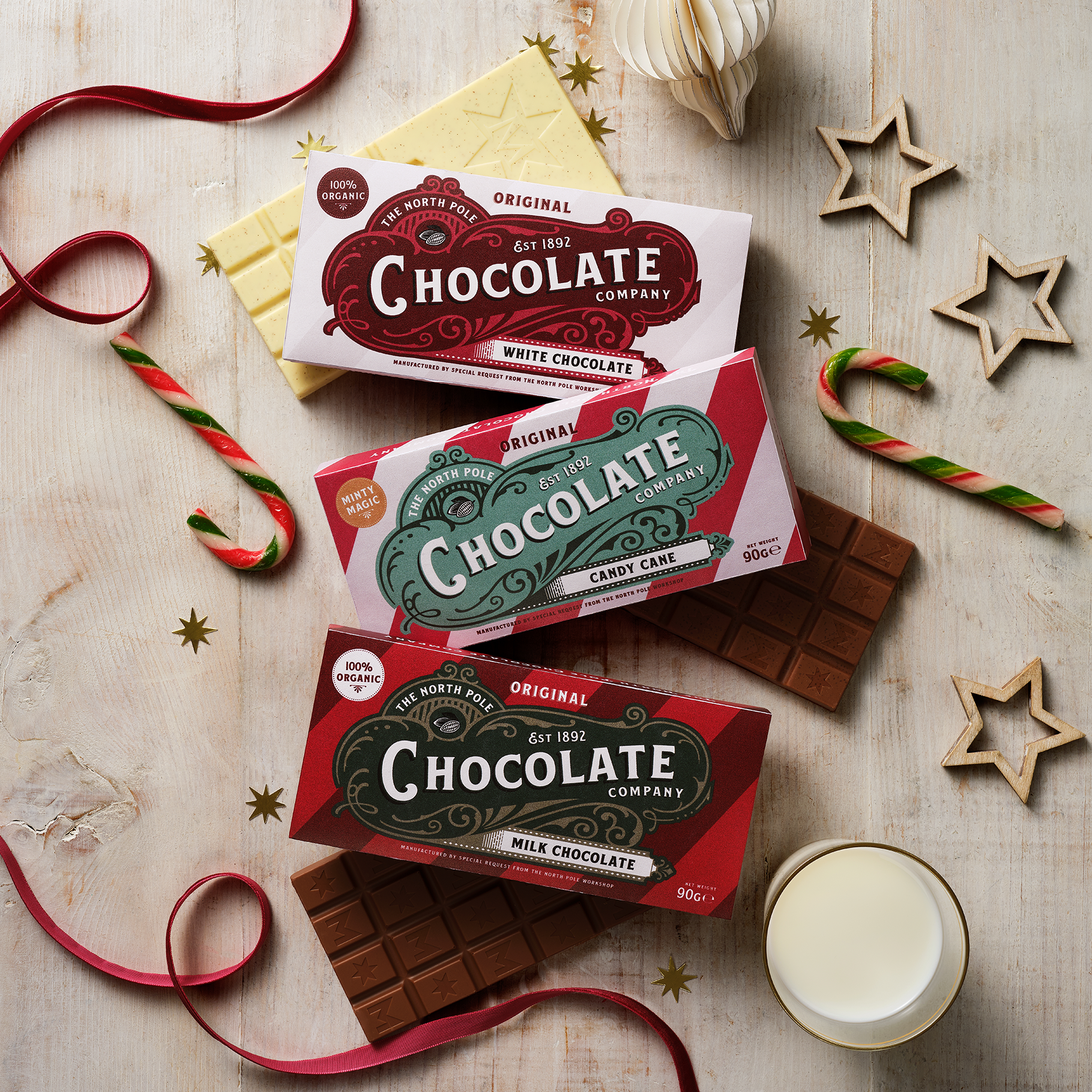 North Pole Chocolate - Organic White Chocolate Bar + Nice List Certificate (90g)