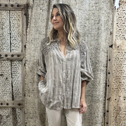 HA-CL-10588 EVELYN - COTTON SHIRT. FREE SIZE 8-16. MADE IN ITALY.
