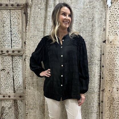 HA-CL-10588 EVELYN - COTTON SHIRT. FREE SIZE 8-16. MADE IN ITALY.