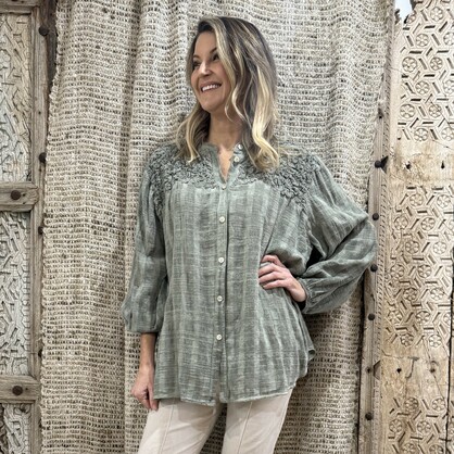 HA-CL-10588 EVELYN - COTTON SHIRT. FREE SIZE 8-16. MADE IN ITALY.