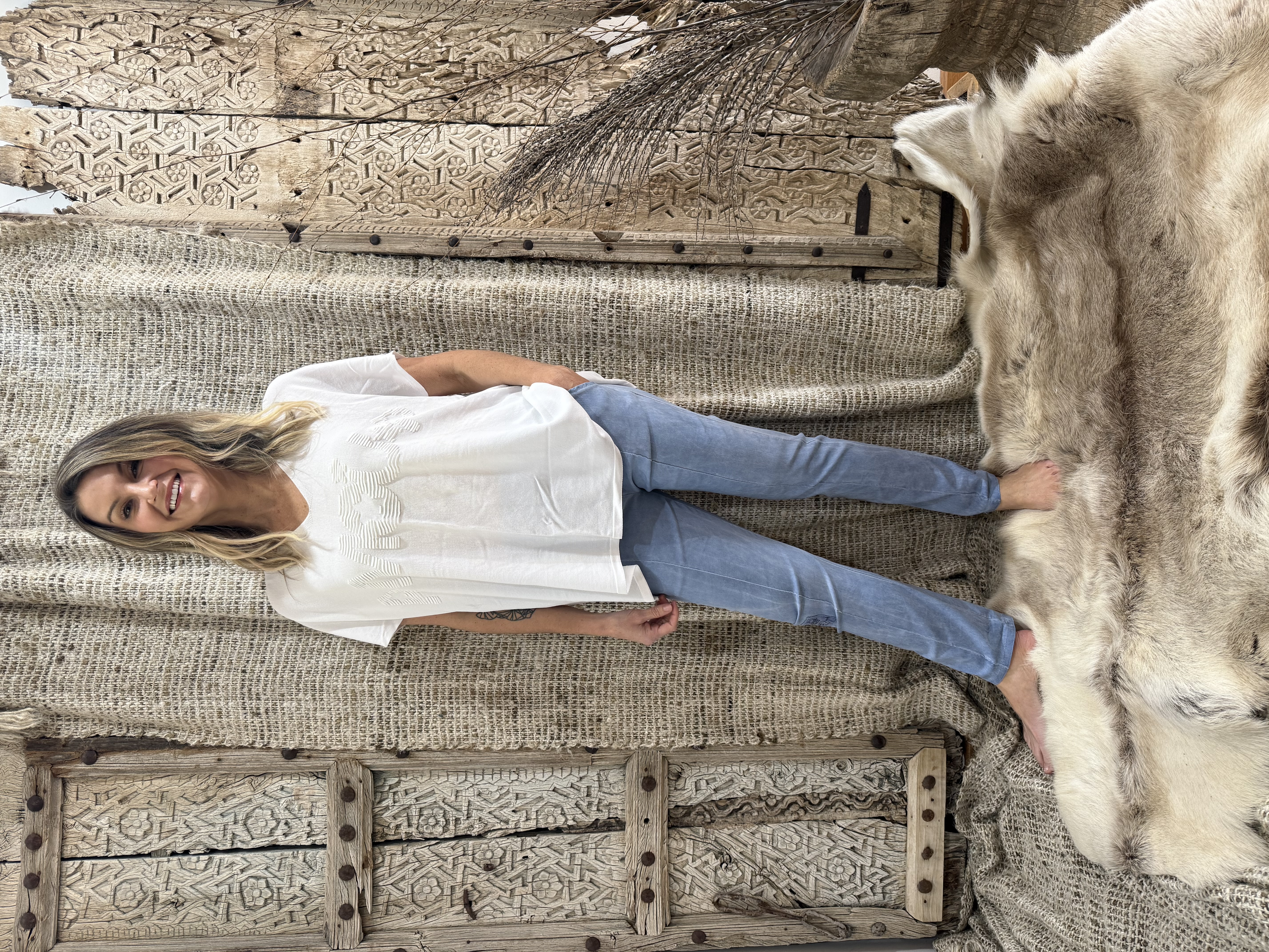 HA-CL-9212 HEART - ITALIAN STRETCH PANTS. ONE SIZE FIT 8-14. MADE IN ITALY.