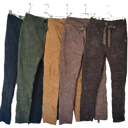 HA-CL-10590 CASSIE - FINE CORD PANTS FREE SIZE 8-14. MADE IN ITALY.