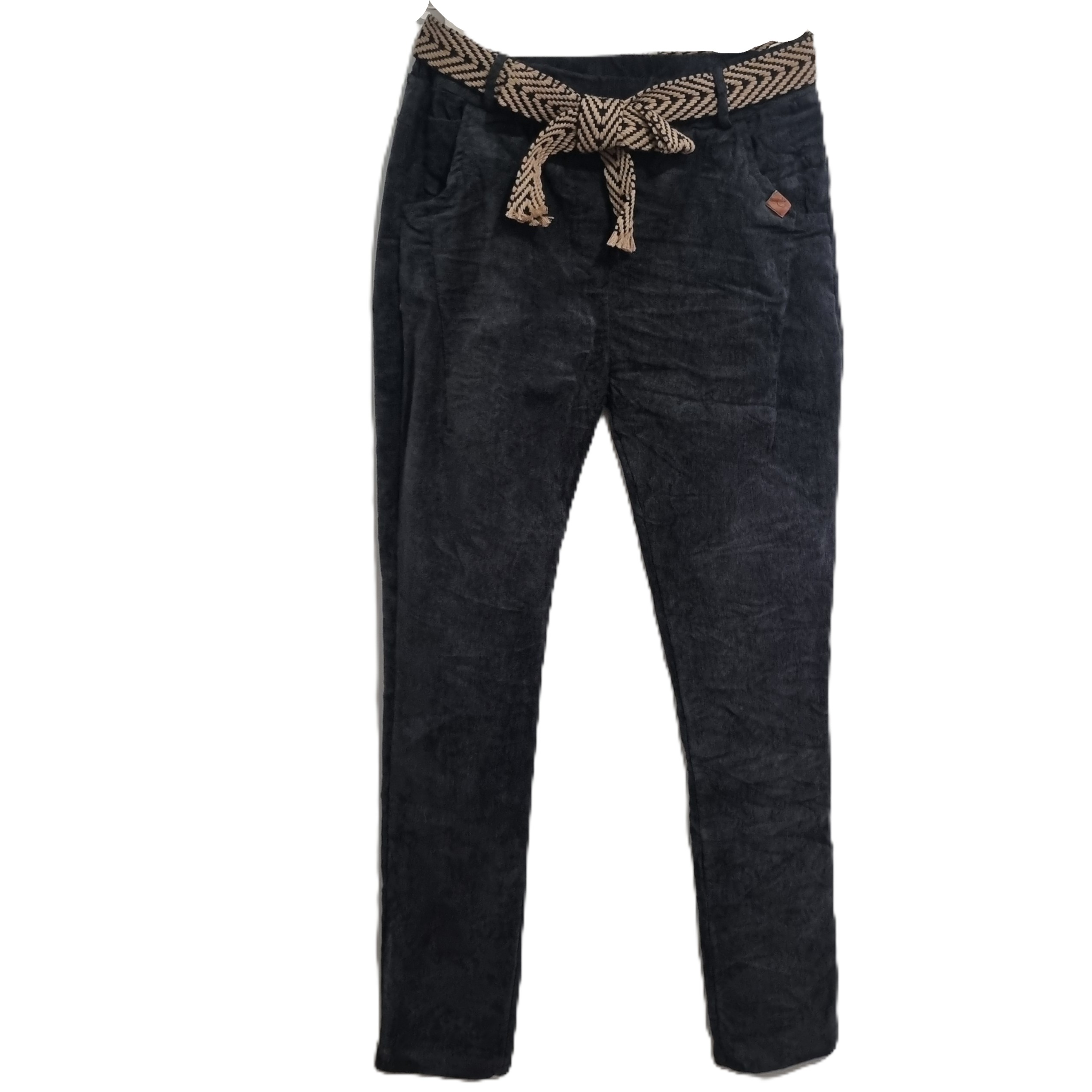 HA-CL-10591 GABRIELLA - FINE CORD WINTER PANTS WITH BELT. FREE SIZE 8-14. MADE IN ITALY.