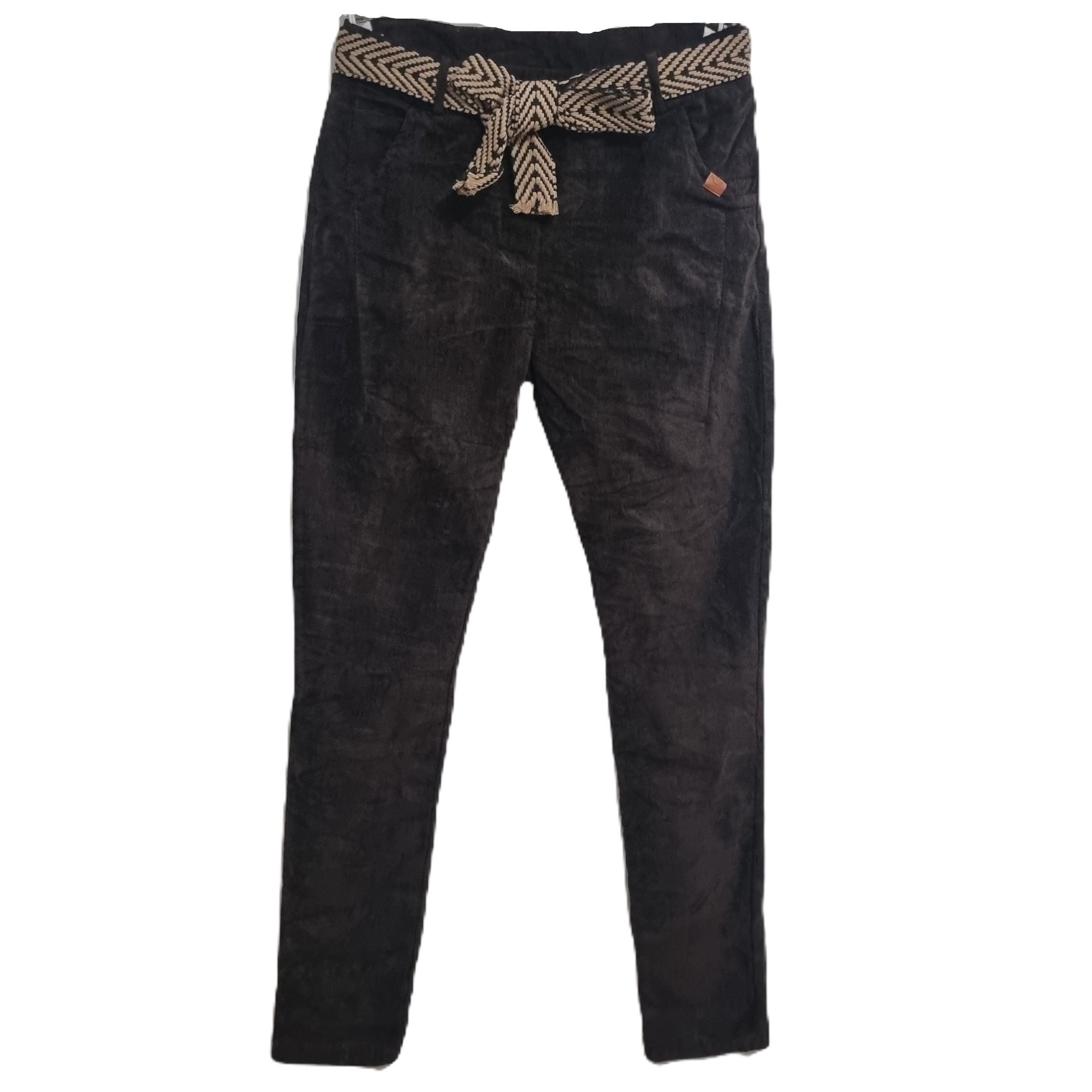 HA-CL-10591 GABRIELLA - FINE CORD WINTER PANTS WITH BELT. FREE SIZE 8-14. MADE IN ITALY.