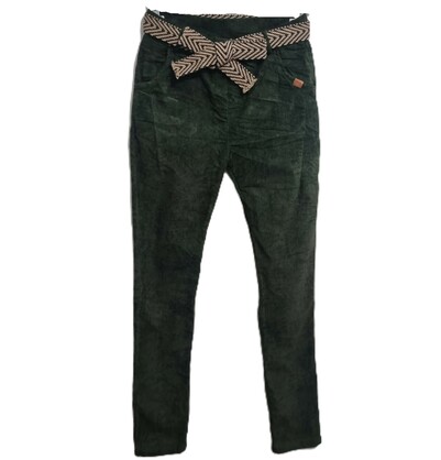 HA-CL-10591 GABRIELLA - FINE CORD WINTER PANTS WITH BELT. FREE SIZE 8-14. MADE IN ITALY.