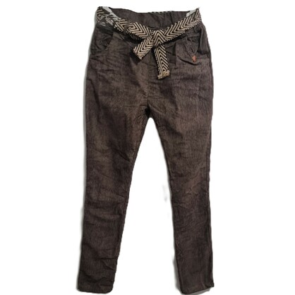 HA-CL-10591 GABRIELLA - FINE CORD WINTER PANTS WITH BELT. FREE SIZE 8-14. MADE IN ITALY.