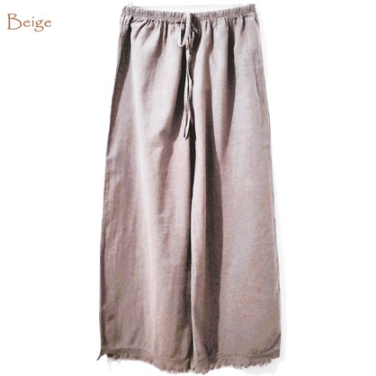 HA-CL-79330 BILLIE PANTS - LIGHT COTTON PANTS WITH FRINGING DETAIL. MADE IN ITALY. FREE SIZE 8-14. 100% COTTON.