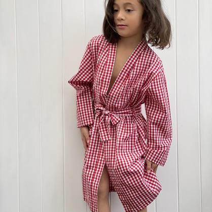 Red Check Child Dressing Gown (Pack of 4)