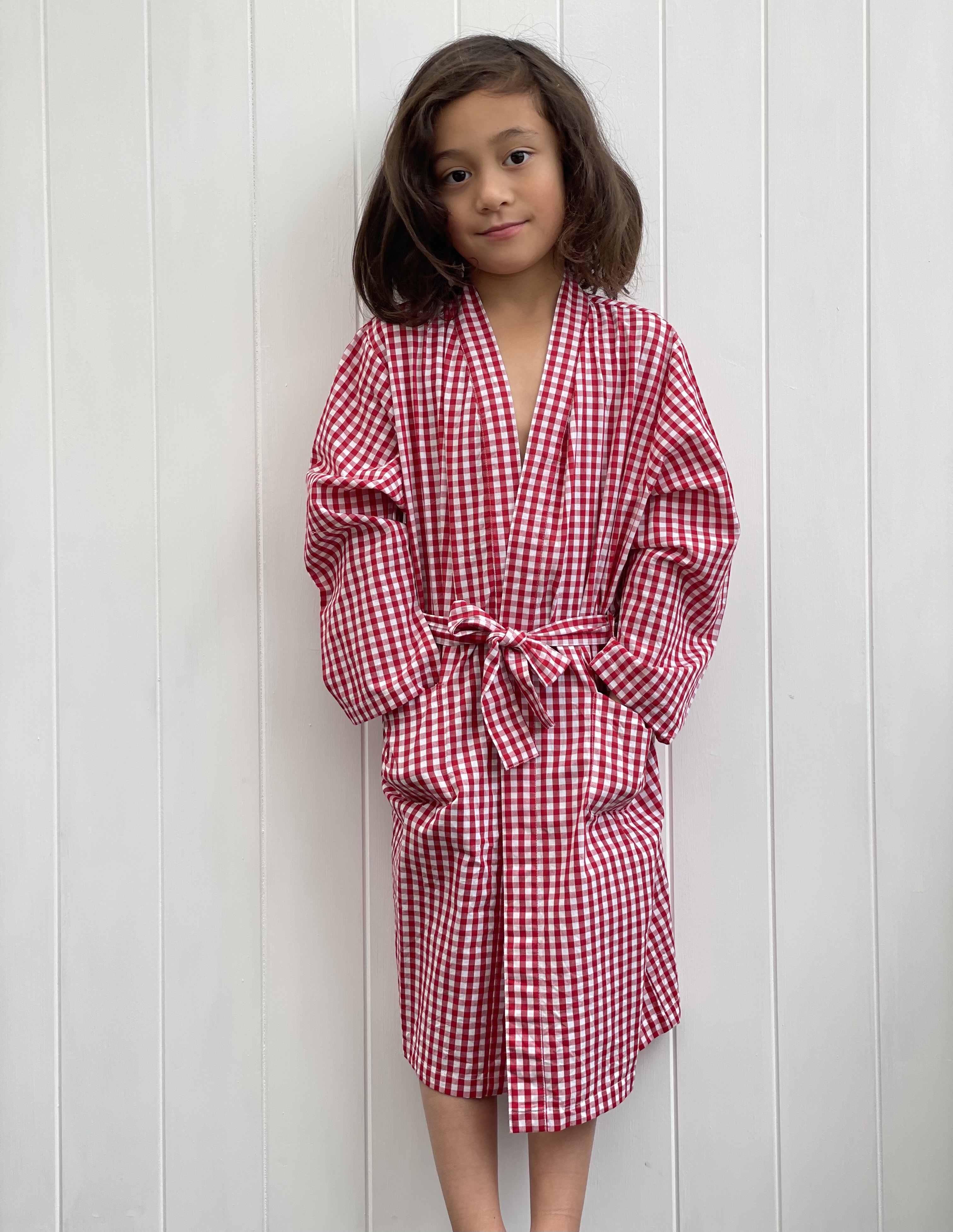 Red Check Child Dressing Gown (Pack of 4)