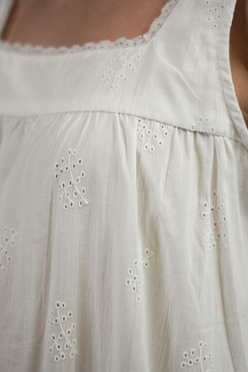 Dellina Embroidered White Cotton Nightdress