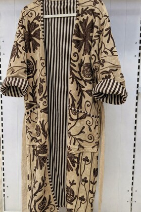 Brown Cotton Velvet Duster