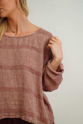 Valentina Top Mahogany w Natural Stripes