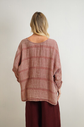 Valentina Top Mahogany w Natural Stripes