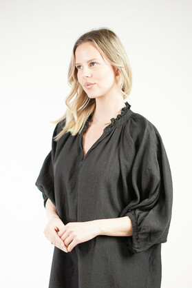 Orabella V-Neck Dress Black (With Pockets!)