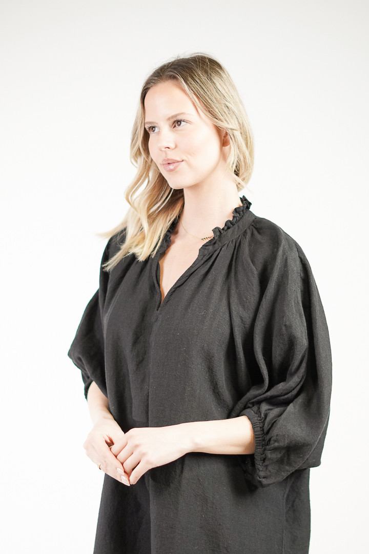 Orabella V-Neck Dress Black (With Pockets!)