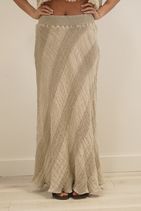 Masie Linen Skirt Natural & White Ombre