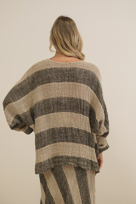 Franca Sleeve Top Natural & Black