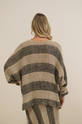 Franca Sleeve Top Natural & Black