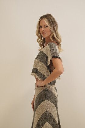 Antonella Crop Top Natural & Black