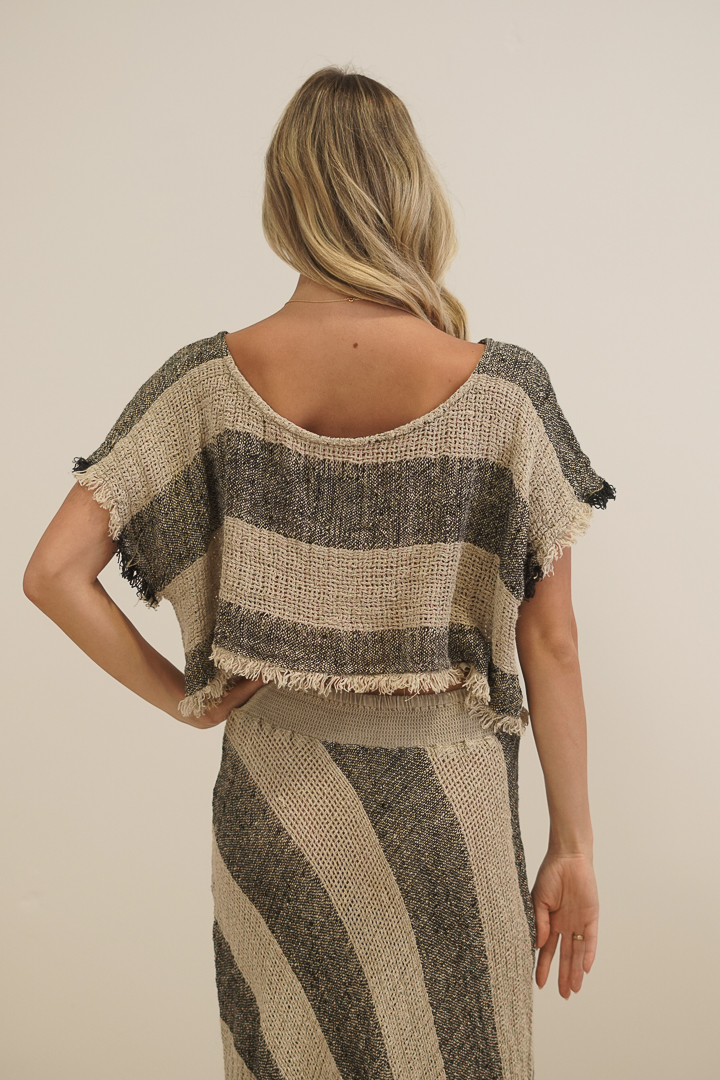 Antonella Crop Top Natural & Black