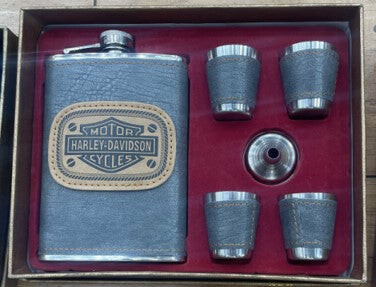 Harley-Davidson Flask & Shot Glass Set