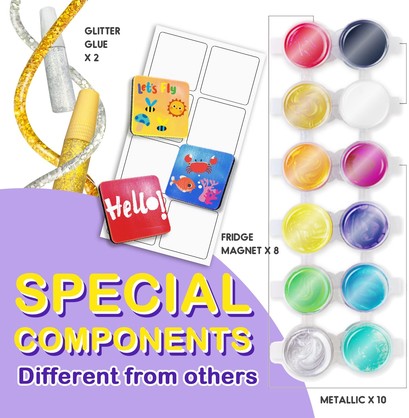 ROCK PAINTING WITH METALLIC PAINTS & GLITTER GLUES CRAFT KIT