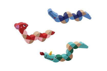 WOODEN JOINTED CROCODILE GIRAFFE FIDGET TOY