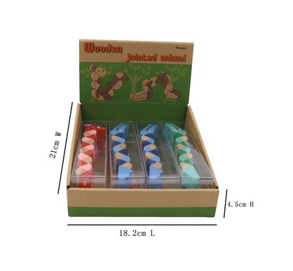 WOODEN JOINTED CROCODILE GIRAFFE FIDGET TOY