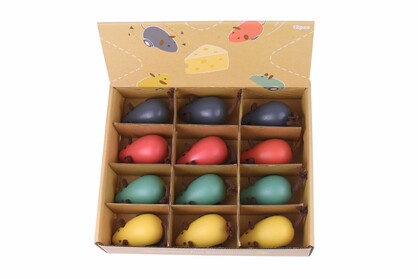 WOODEN PULL BACK MOUSE PACK OF 12