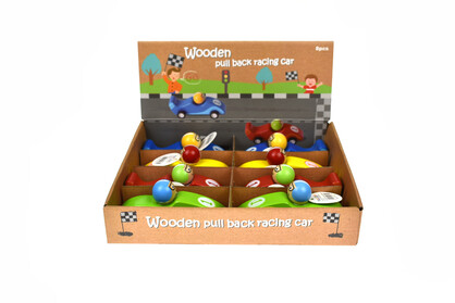 Wholesale WOODEN PULL BACK RACING CAR COLOUR PACK OF 8 - Eleganter ...