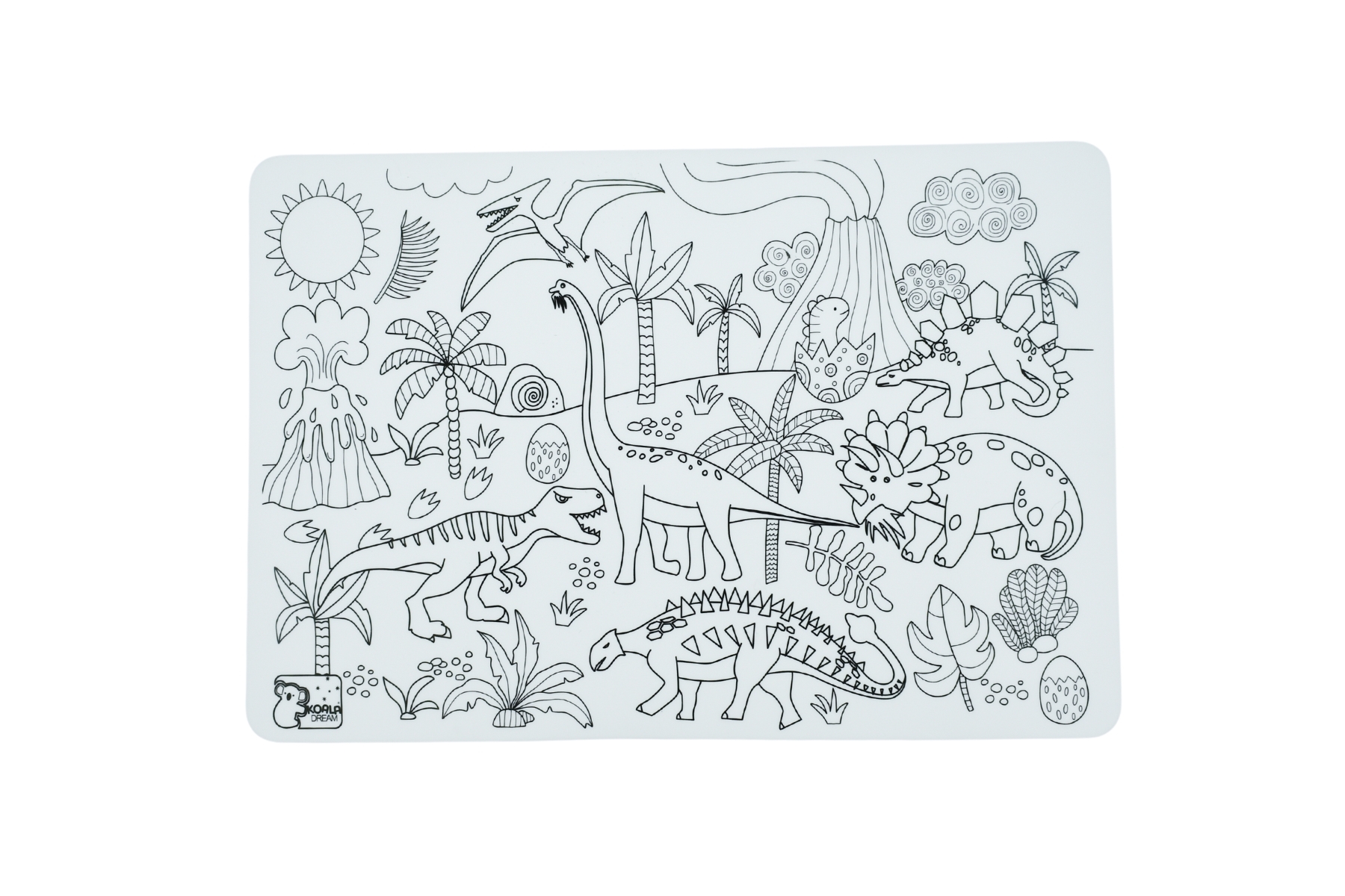 REUSABLE SILICONE DRAWING MAT- DINOSAURS