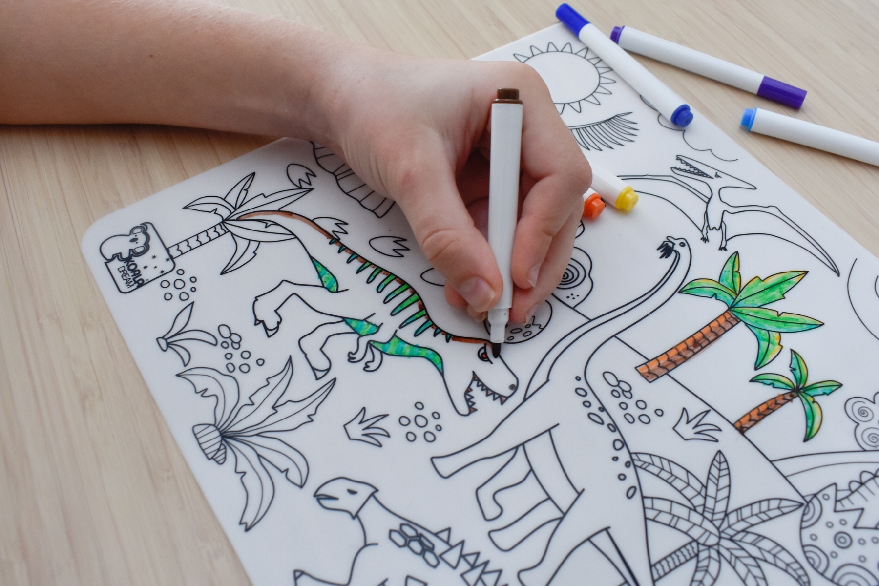 REUSABLE SILICONE DRAWING MAT- DINOSAURS