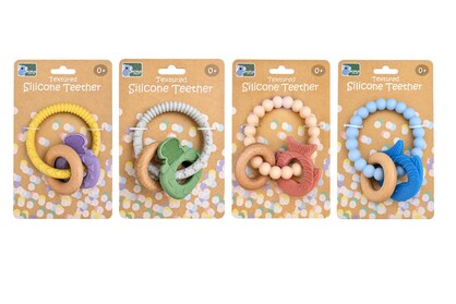TEXTURED SILICONE TEETHER PACK OF 8