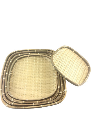 5pc Bamboo Square Tray Set