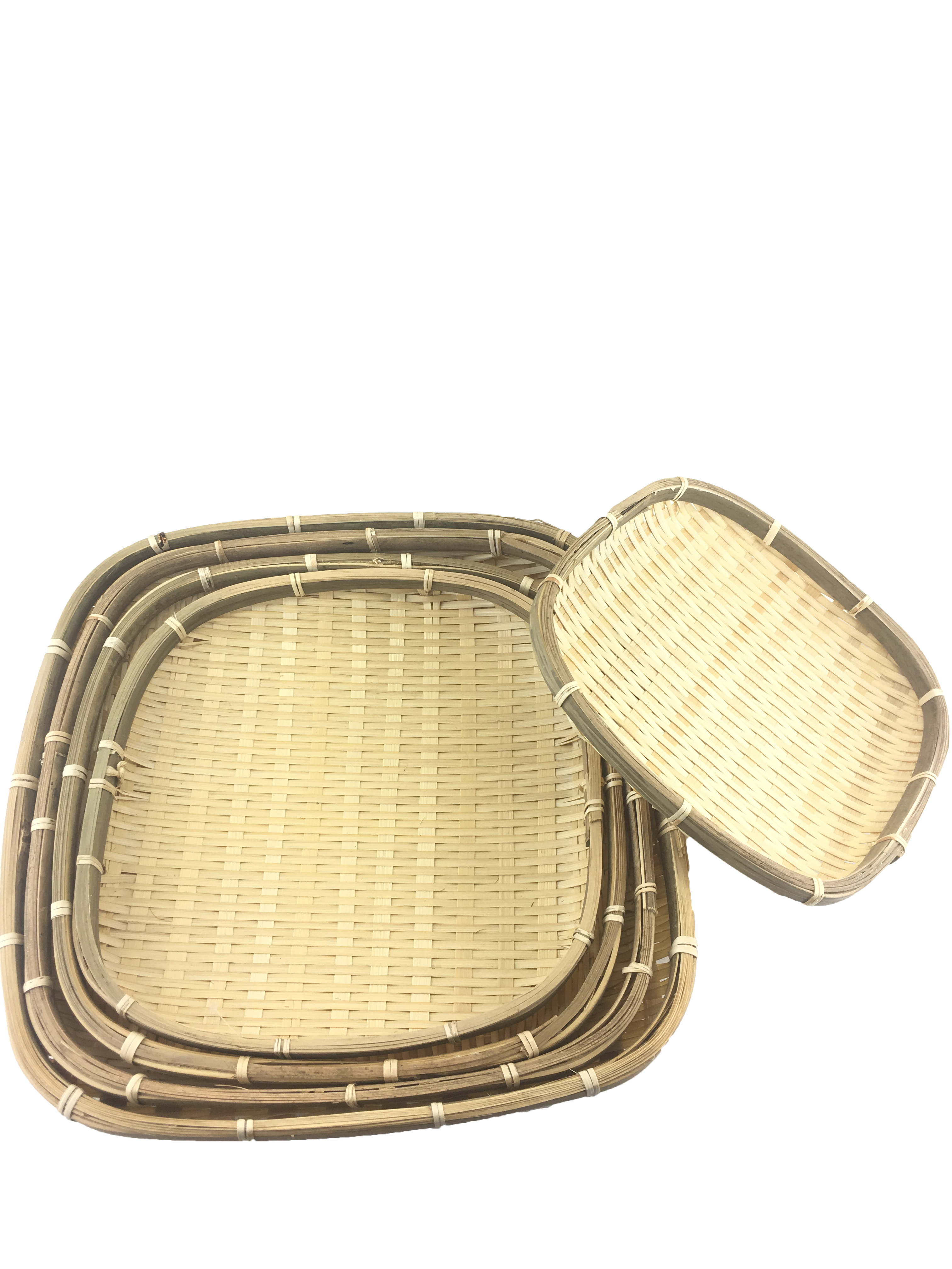 5pc Bamboo Square Tray Set