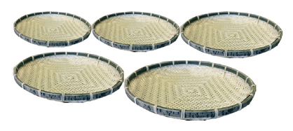 5pc Bamboo Flat Tray Set (Natural)